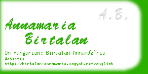 annamaria birtalan business card